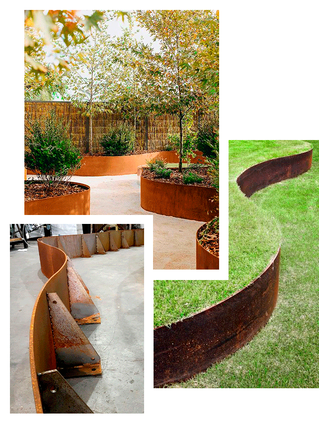 Paisajismo y Jardineras en Acero Corten: